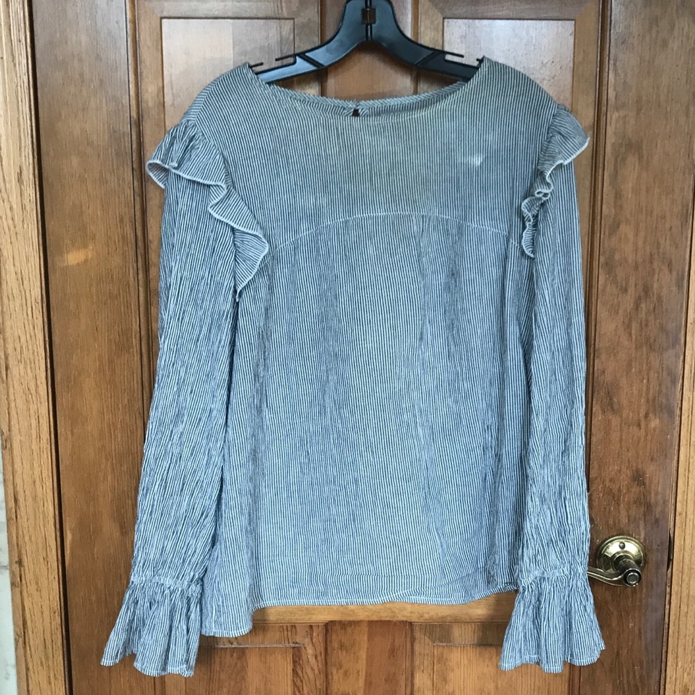 Grey/White Striped Blouse